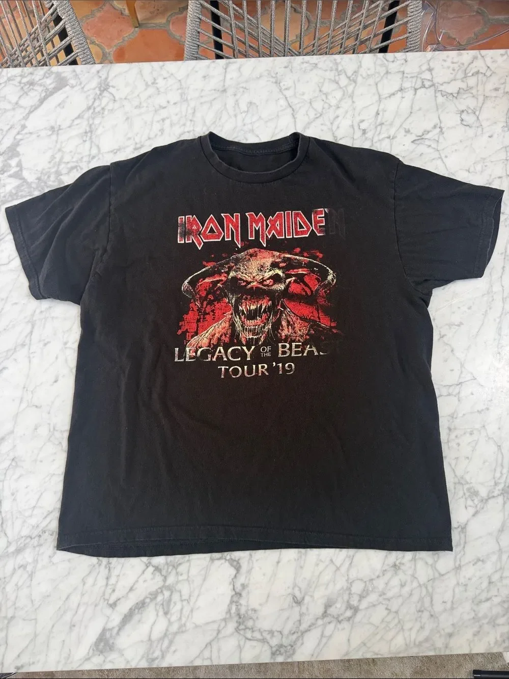 Rare 2019 Official Iron Maiden Legacy Of The Beast Tour Promo Shirt Sz Men’s L